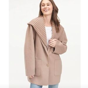 Splendid Annika Sweater Mix Jacket with Detachable Hood in Toast Size Medium NWT